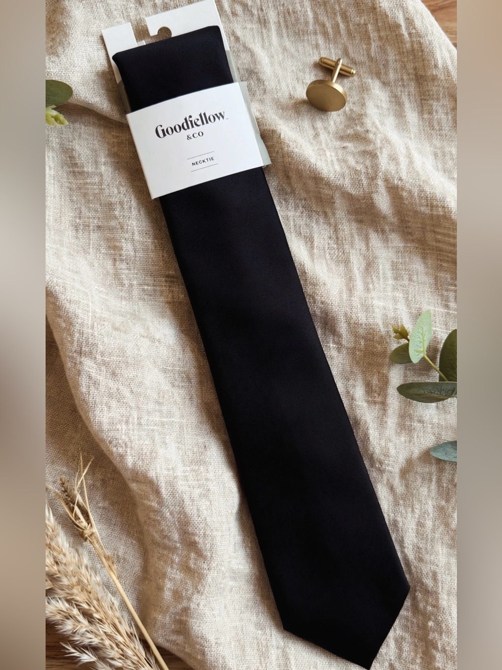 Goodfellow & Co Black Solid Men's Necktie